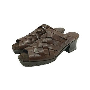 MIA Leather Lug Heel Platform Sandals 2 1/4" Heel